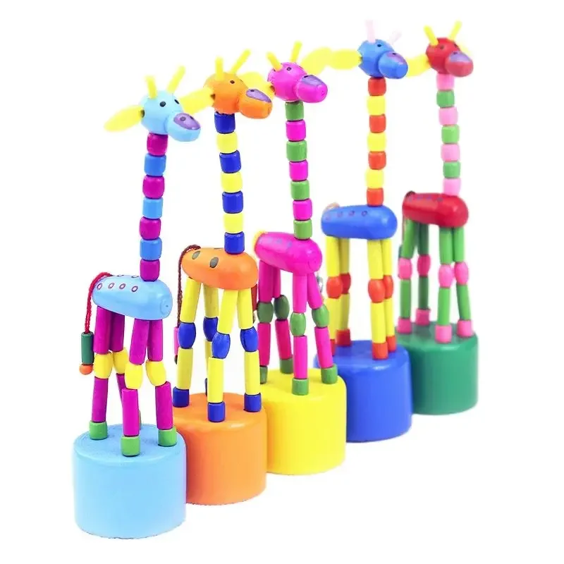 Juguete educativo Montessori para niños, juguetes de madera para niños, ejercicio de aprendizaje temprano, dedos de bebé, materiales flexibles, juguete de jirafa, regalo