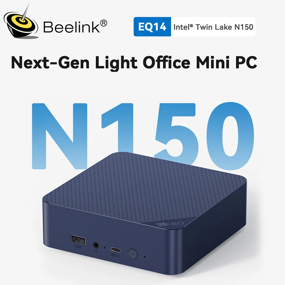 Новый мини-ПК Beelink EQ14 Intel Lake-N150 Max Turbo 3,6 ГГц 16 ГБ DDR4 3200 МГц 500 ГБ NVME SSD Настольный офисный компьютер Mini S12 N100