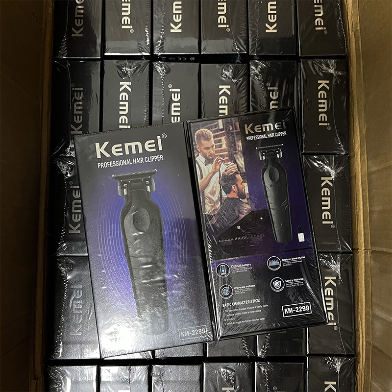 Kemei 2299 理容コードレスヘアトリマー 0 ミリメートルゼロギャップ彫刻クリッパーディテールプロフェッショナル電気仕上げ切断機