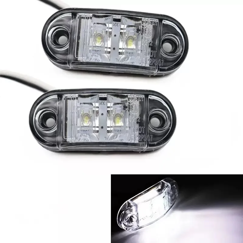 2 szt. Biały kolor LED boczne światła obrysowe samochodowe światła zewnętrzne ostrzegawcze światło tylne Auto przyczepa ciężarówka lampy do samochodów ciężarowych