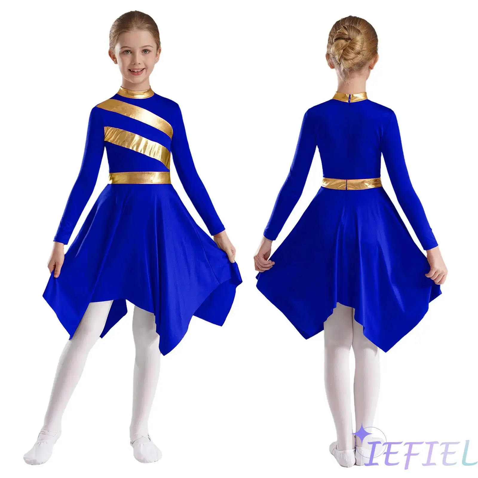 Mädchen Chor Robe Kirche Moderne Tanzkleidung Christliche Anbetung Liturgisches Lobpreis Tanz Robe Tunika Kleid Bühnenkostüm
