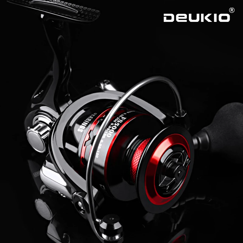 DEUKIO Mulinello da pesca 2000-7000 Max Drag 12KG Mulinelli da spinning Bobina di metallo carretilhas de pesca Mulinello per accessori da pesca Peche
