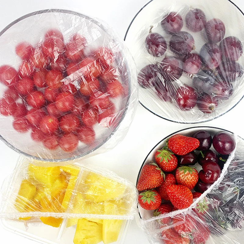 100 pezzi/200 pezzi copertura della pellicola trasparente per sacchetti OPP per frigoriferi, sigillatura di alimenti e frutta, copertura della pellicola elastica per la bocca