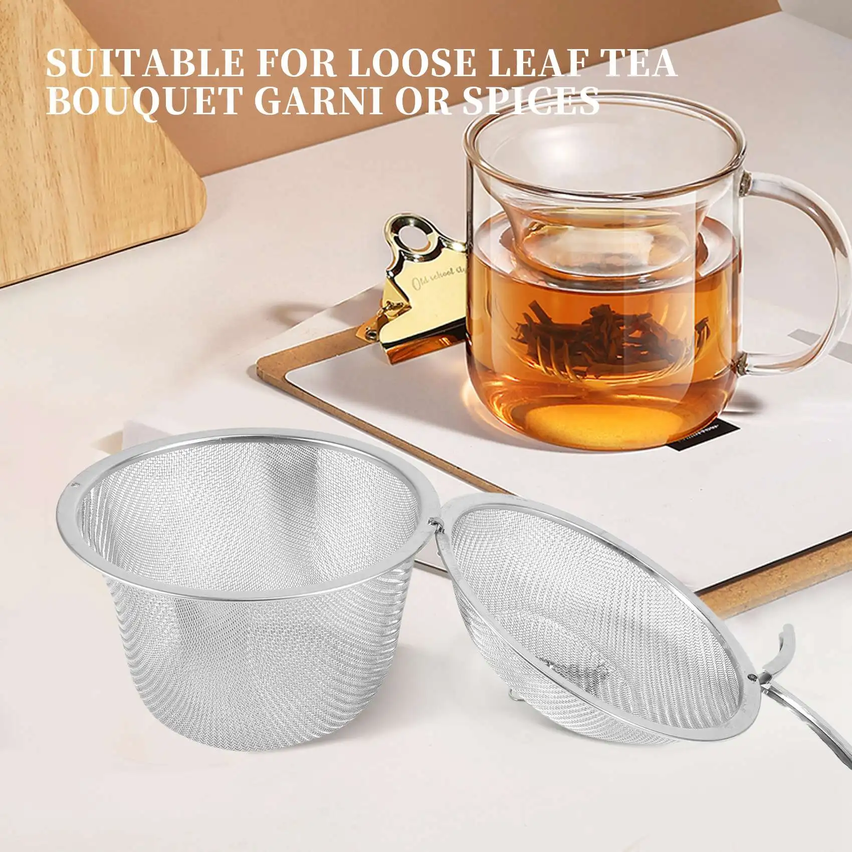 BABQ สแตนเลสขนาดใหญ่พิเศษ Twist Lock ตาข่ายชาบอลชา Infuser พร้อมตะขอโซ่