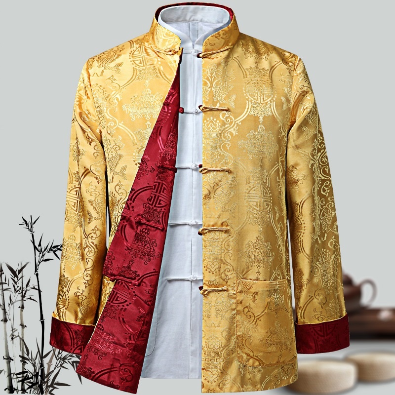 Männer Chinesischen Drachen Hemd Kung Fu Mäntel China Neue Jahr Tang-anzug Traditionelle Chinesische Kleidung Für Männer Jacken Hanfu Männer Kleidung