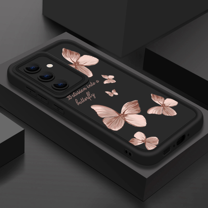 Funda de TPU suave con mariposa dorada para Samsung Galaxy A55 A54 A15 A56 A16 A35 A53 A25 5G S25 S24 S23 S22 Ultra Plus S23 FE