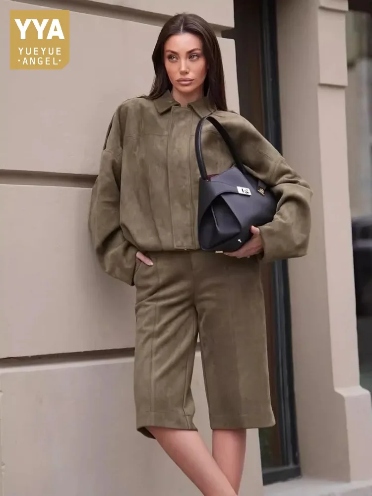 Top Qualität Herbst Lose Fit Echtes Leder Frauen Jacke Reißverschlüsse Turndown Kragen Echt Schaffell Büro Damen Chic Kurzen Mantel