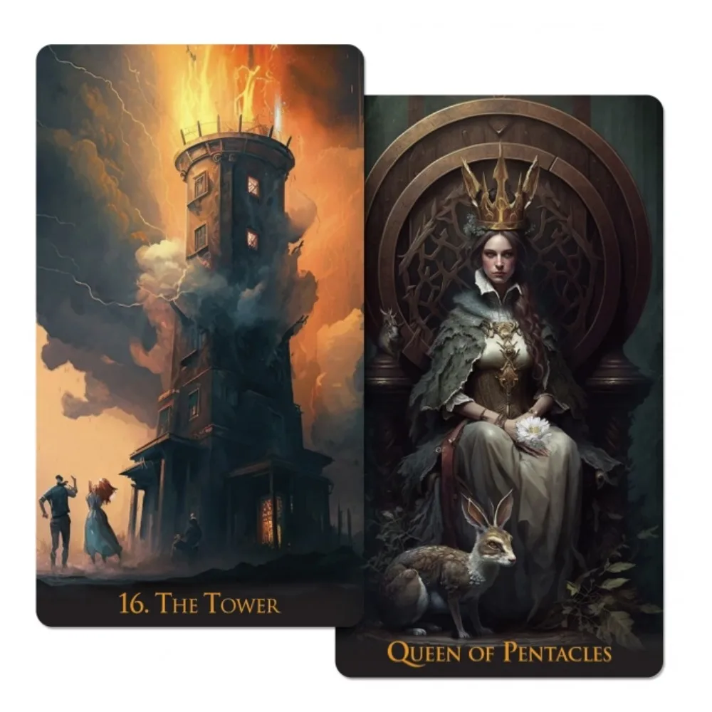 Baralho de tarô de 78 cartas de tarô do mundo estranho de 12 * 7 cm |   Tarot Indy