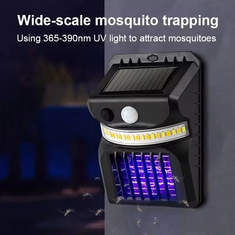 Lâmpada solar repelente de mosquitos LED com sensor infravermelho, luz de jardim externa à prova d'água, lâmpada decorativa automática do anoitecer ao amanhecer