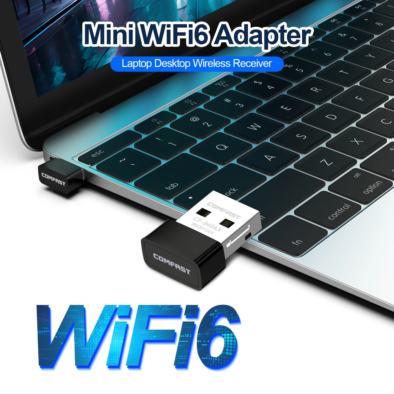 Сетевая карта COMFAST Mini USB WiFi6 Dongle 2,4 ГГц Wi-Fi Lan адаптер драйвера бесплатно 300 м 150 м приемник для ПК ноутбука Windows 7/10/11