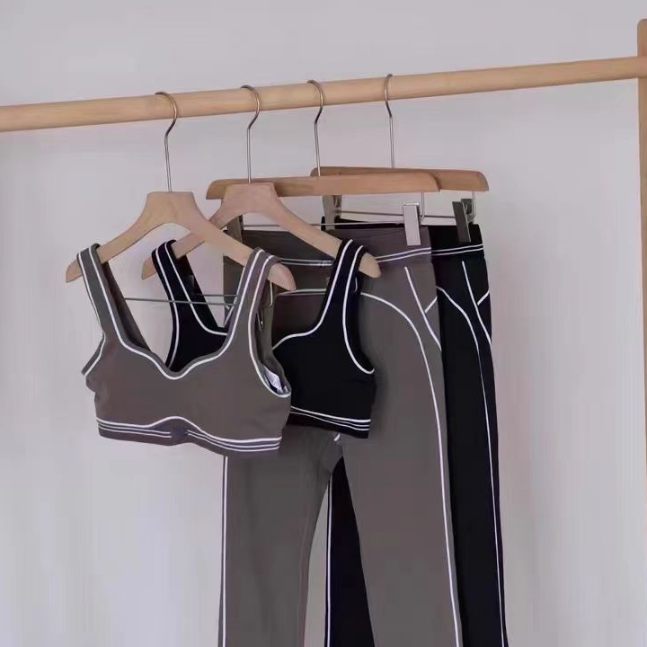 AI Yoga Sport-Set mit Brustpolster, Trainingsunterwäsche, Damen-Leggings mit hoher Taille, nahtlos, Fitness, Elastizität, zweiteiliges Set