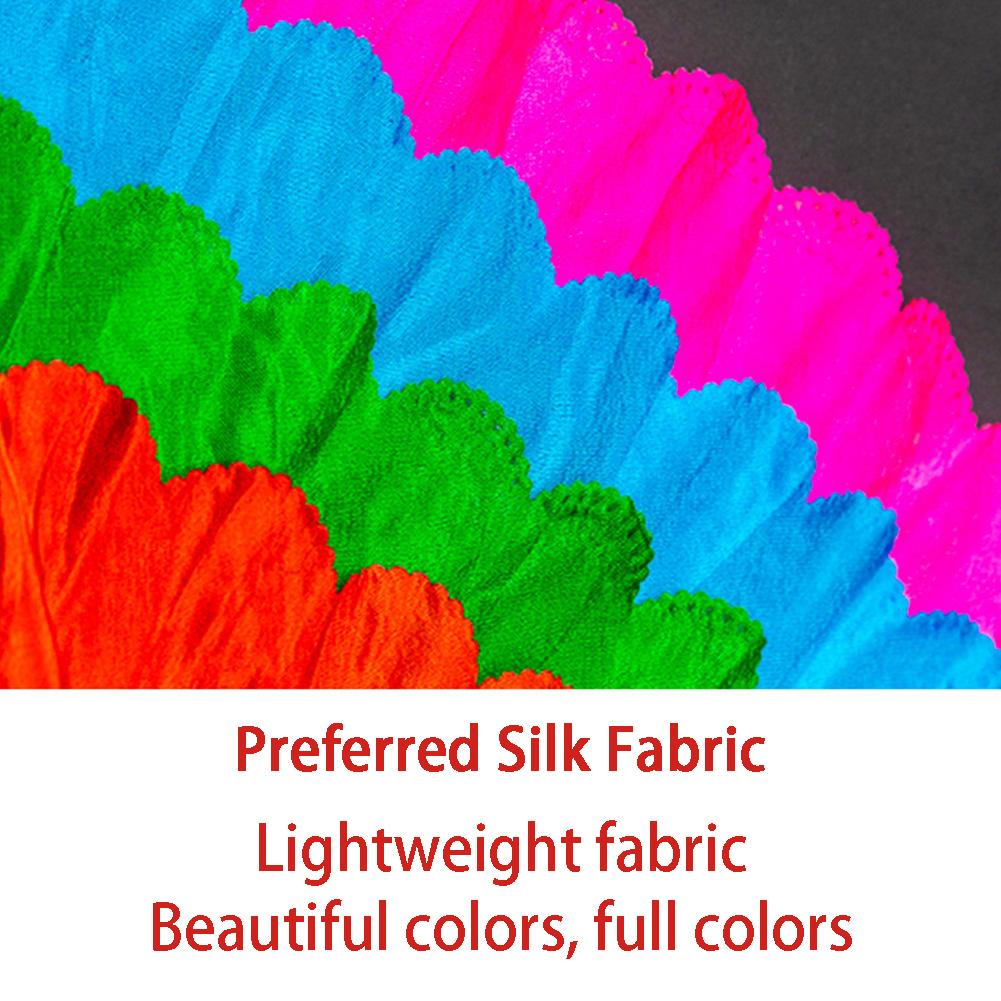 150CM 모조 실크 수제 고품질 밸리 댄스 팬 1Pcs 밸리 댄스 팬 그라디언트 색상 댄스 롱 팬