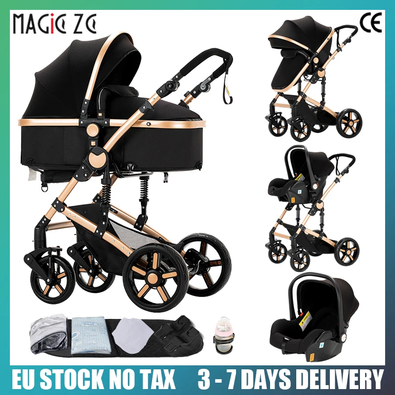 Passeggino compatto Seggiolino auto 3 in 1 per bambini Carrozzine Sistema da viaggio portatile per neonati Passeggino leggero Passeggino bidirezionale