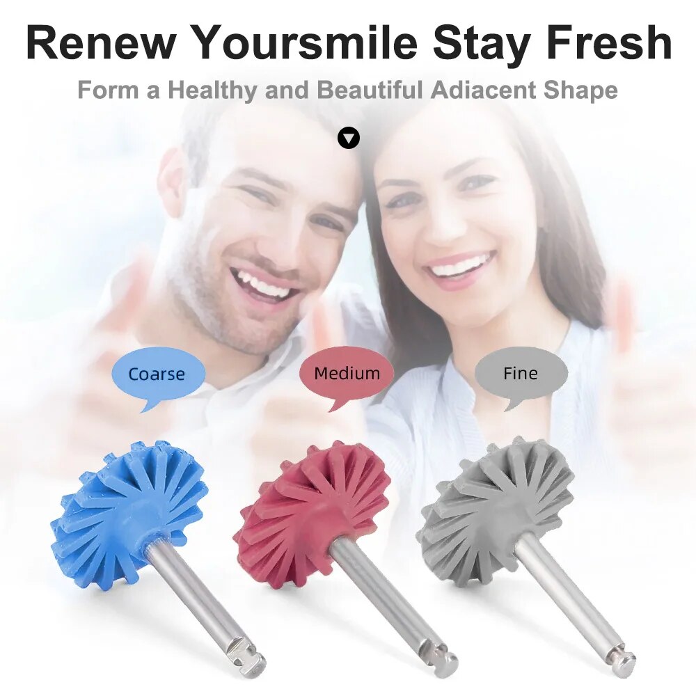 6 Teile/schachtel RA Grob Fein Medium Denspay Dental Gummi Polierer Verbund Harz Polieren Disc 14mm Rad 3 Farbe spirale Flex Werkzeug