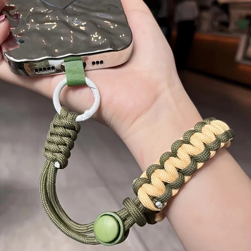 La decorazione da appendere con cordino per cellulare carino può essere trasportata con corda intrecciata, pendente anti-perdita, cinturino da polso corto resistente alla moda