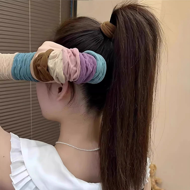 4 unids/set sólido alto elástico ancho Scrunchie para mujeres Cola de Caballo titular lazo para el cabello bandas elásticas para el cabello bandas de goma accesorios para el cabello