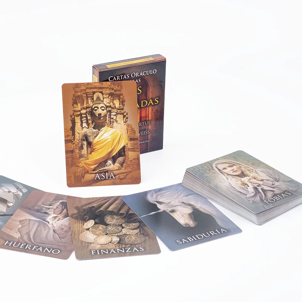 Past Life Oracle Cards A 44-Tarot-Spanische Version Divination Edition FortuneTelling Deck Board Playing Games 10,3 * 7,4 cm