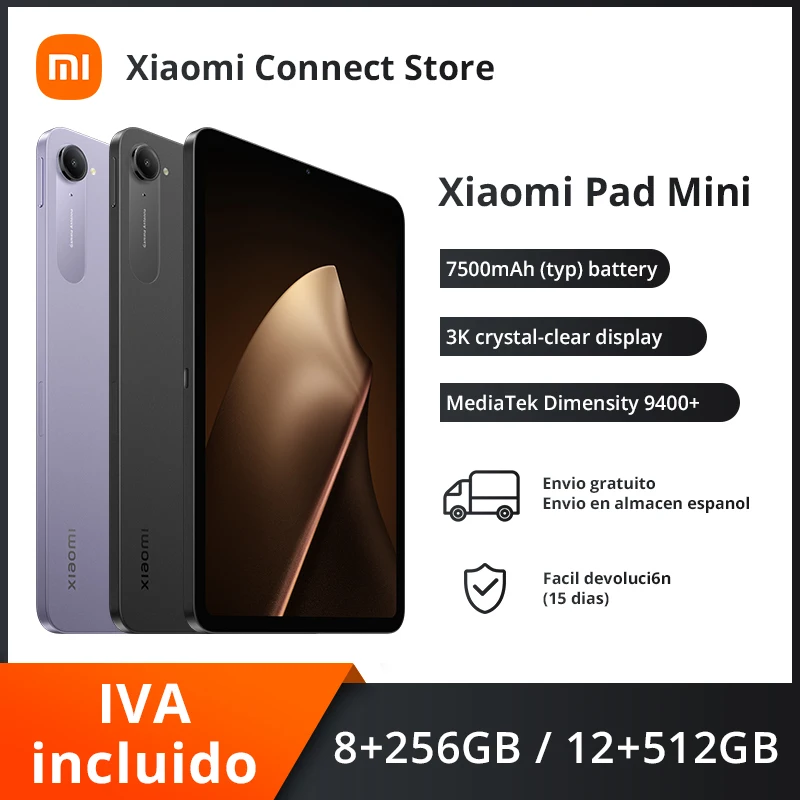 【Marca +】Xiaomi Pad Mini versión Global MediaTek Dimensity 9400+ 8,8 "3K pantalla ultraclara 7500mAh batería 67W HyperCharge