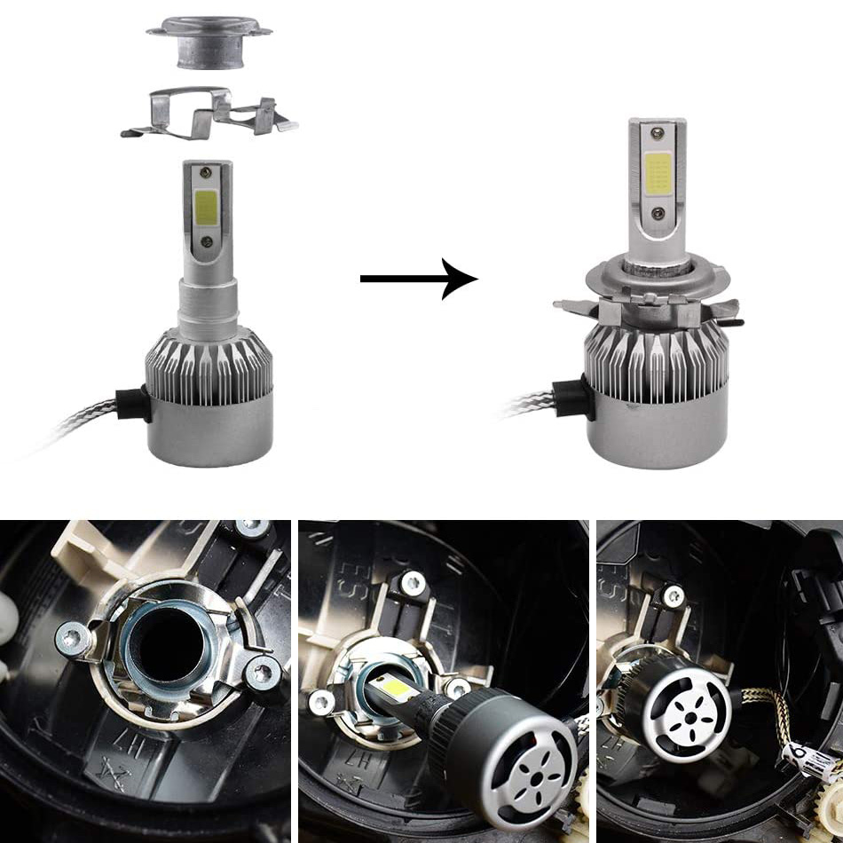 2Pcs H7 LED Headlight Bulb Base Holder Adapter Socket Retainer Qashqai Carnival Headlamp deck for BMW/Audi/Bens/VW/Buick/Nissan