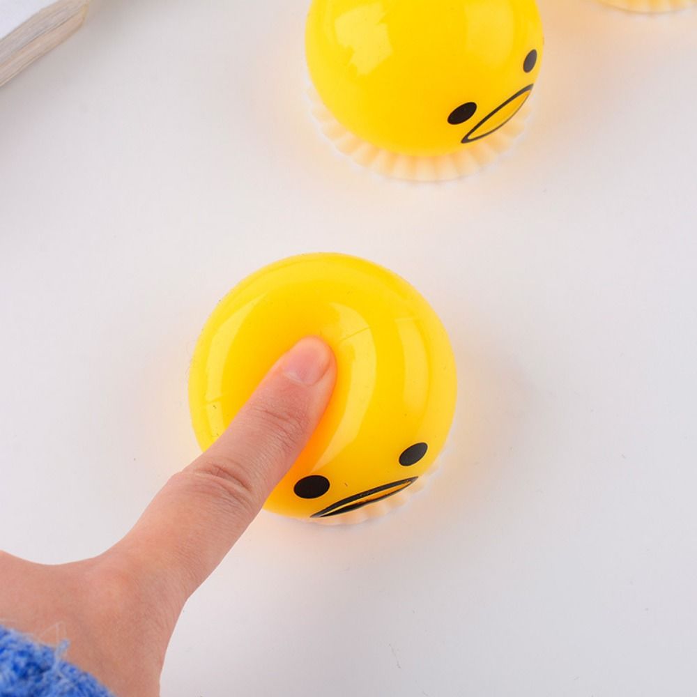 Puking gema de ovo bola de estresse com gota amarela aliviar o estresse brinquedo engraçado espremer complicado antiestresse desgustando ovo brinquedo crianças presente
