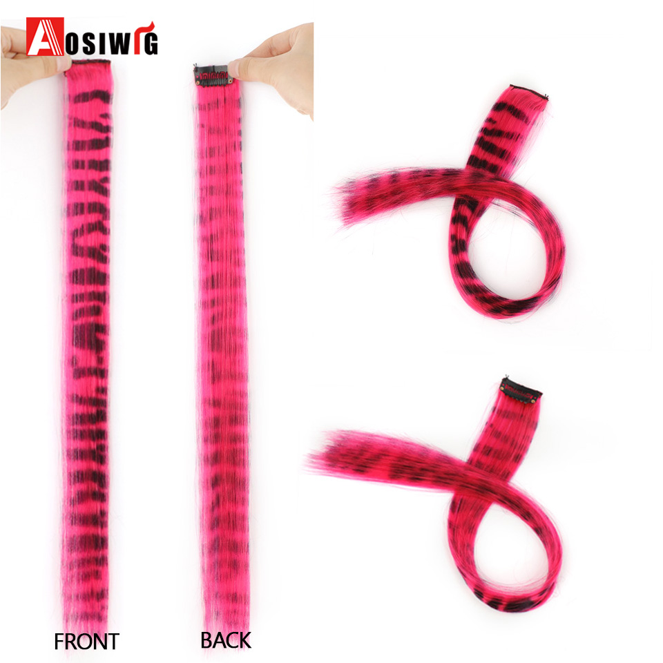 Pinza de pelo de plumas sintética de 18 ", extensión de cabello de una pieza, postizo colorido DIY para chicas hermosas de moda