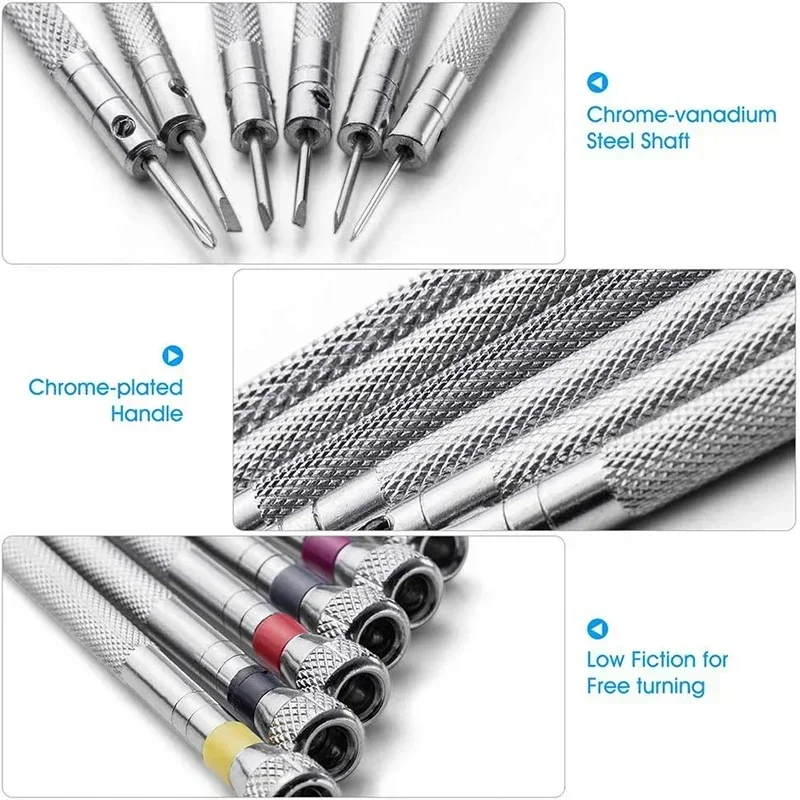 0.8-1.6Mm Thép Bộ Vít Đồng Hồ Sửa Chữa Di Động Dây Dụng Cụ Ban Nhạc Loại Bỏ Mini Liên Kết Chân Thợ Đồng Hồ Dụng Cụ