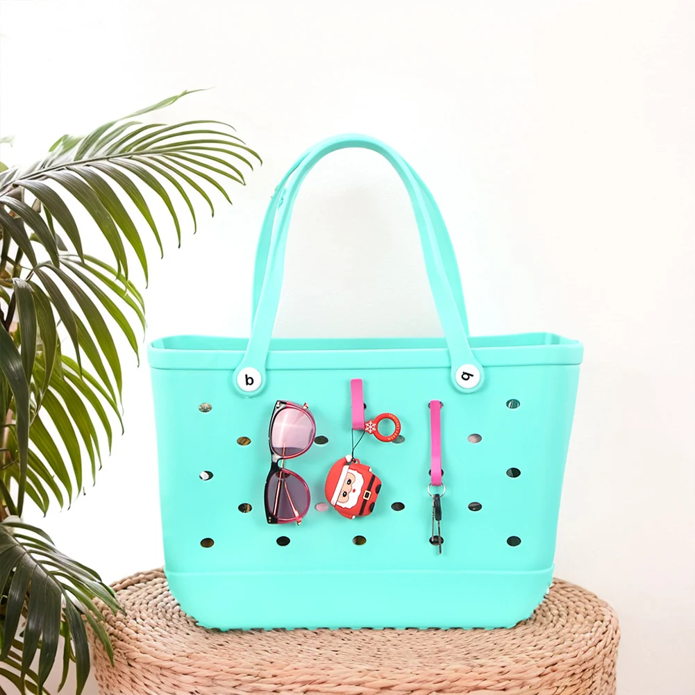 3 ชิ้น/เซ็ตตะขอพลาสติก Multi-Purpose Charm Hooks Universal Key Holder Organizer สําหรับ Bogg Tote Bag