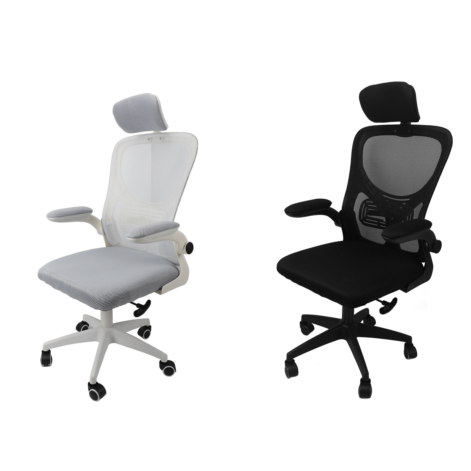 Computer Chair 90 Degree Rotating Armrests Elastic Lumbar Support Comfortable  Chair 3D Headrest with 5 Wheels for Home