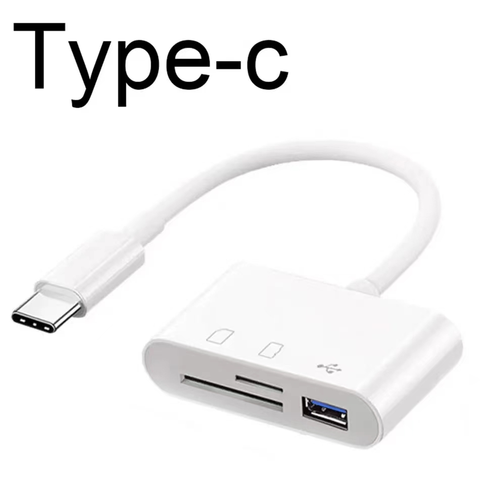 Adaptador 3 en 1 tipo C, Tf, Cf, Sd, lector de tarjetas de memoria, grabadora, Flash compacto Usb-C, Pro, Huawei, Macbook
