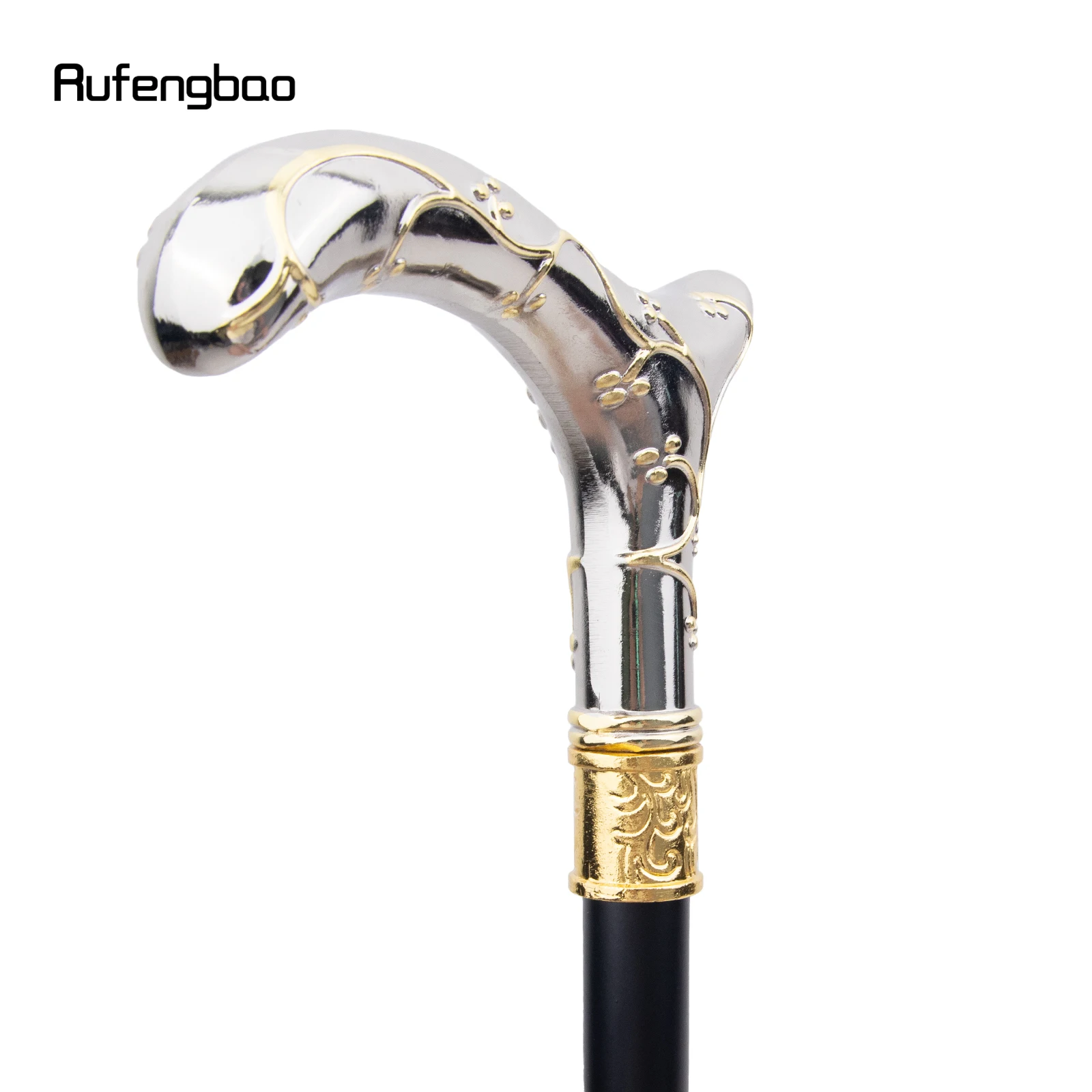 Ouro branco flor de ameixa moda bengala decorativa vara cospaly vintage elegante bengala crosier 95cm