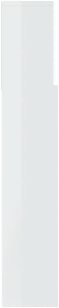 Cabecero Armario de Cama con Almacenaje Pared Dormitorio Estantería Habitación Libros Decoraciones Blanco Brillant