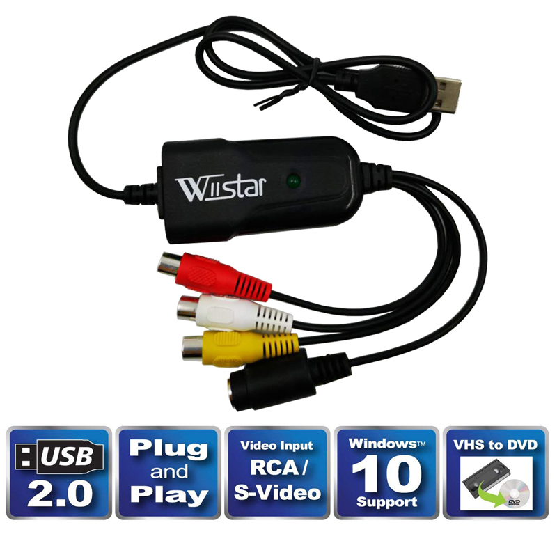 Wiistar-captura de vídeo cartão para windows 10/8/7/xp, usb 2.0, novo