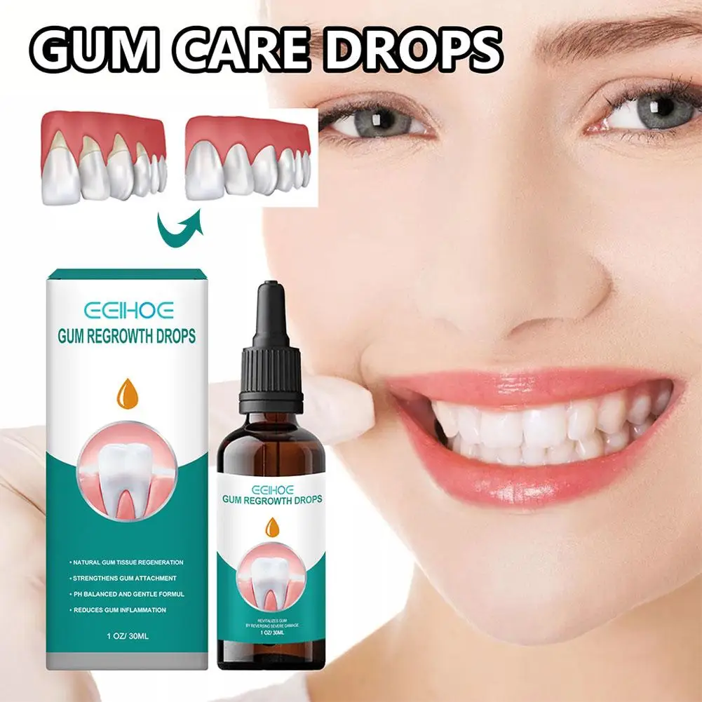 Gotas reparadoras gengivais para homens e mulheres, clareamento dos dentes, tratamento gengival periodontal, faringite, limpeza da dor oral, antibactérias, 30ml