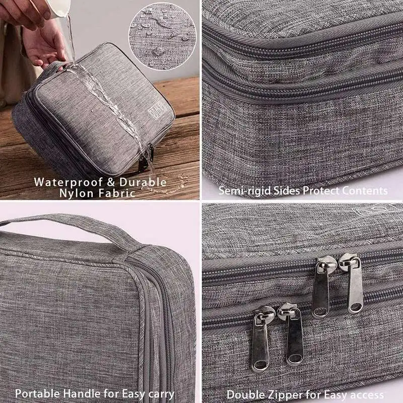 Borsa organizer con cerniera e rotelle: durevole, di grande capacità con manico telescopico e ruote lisce, ideale per cavi e altro ancora