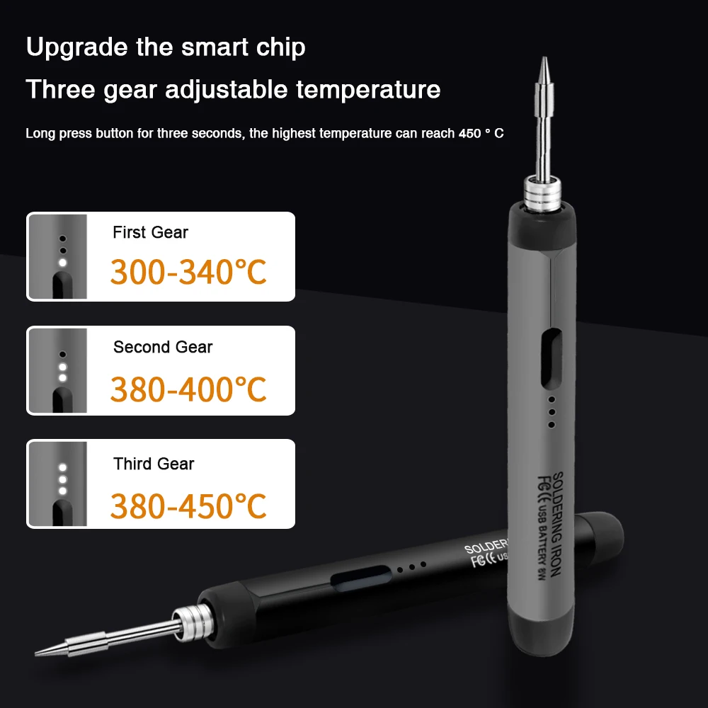 Kit de fer à souder électrique numérique USB multifonctionnel, Intelligent 300-450 ℃   Outil de fer à souder à température réglable