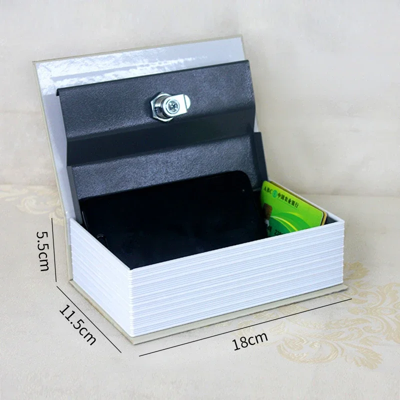 Caja de seguridad de 18cm con cerradura, libro seguro con cerradura, cerradura con llave, caja de efectivo, certificado, casillero con llaves, libro de regalo para niños, secreto oculto