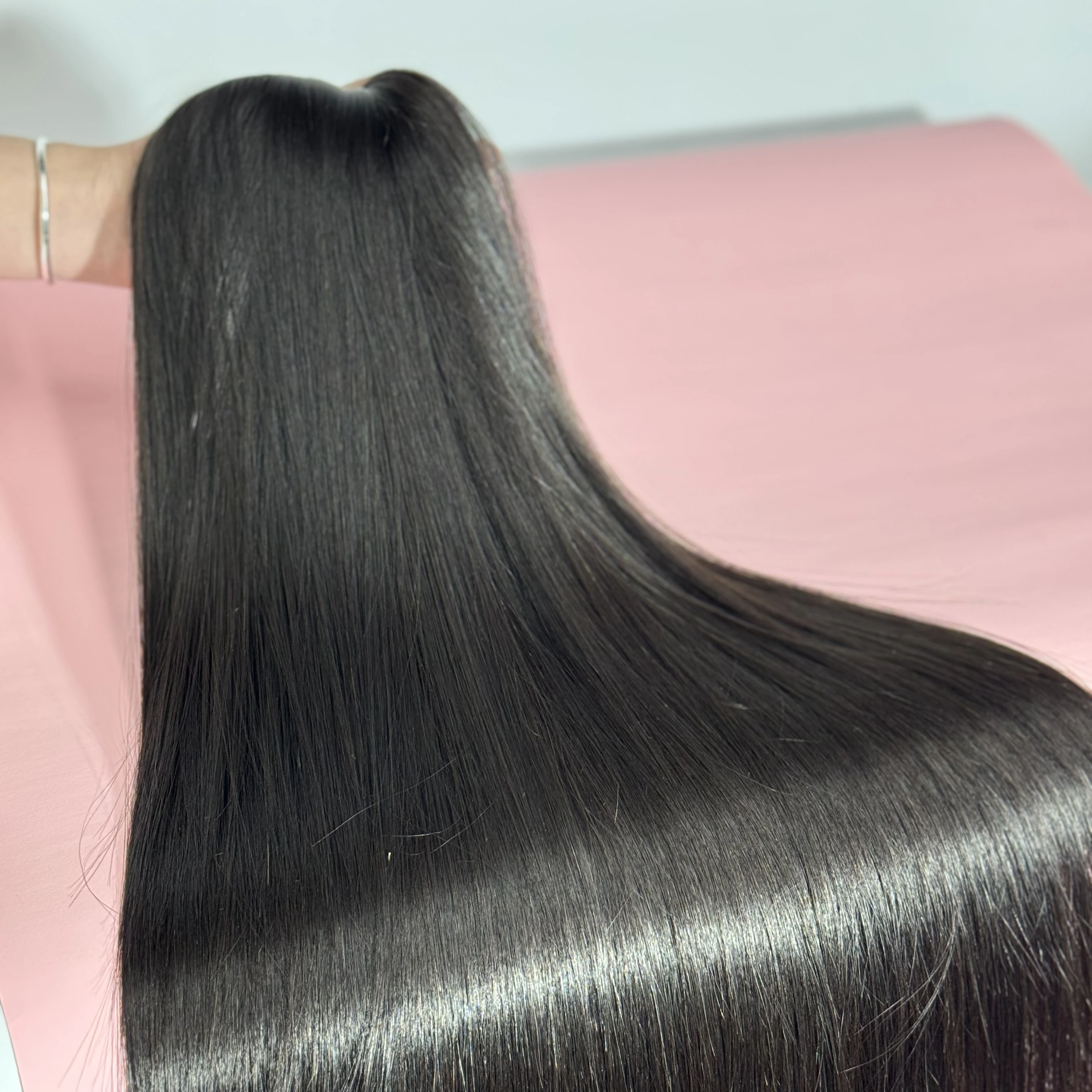 Extensiones de cabello humano vietnamita cruda sin procesar, doble estiramiento, grado V Beauty 16A, 100% extensiones de mechones rectos de cabello virgen