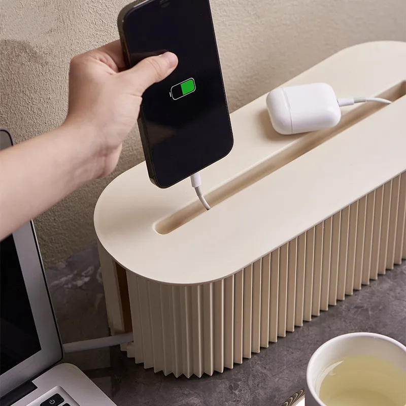 Bắc Âu Cắm Ban Hộp Lưu Trữ Cáp Dây Tổ Chức Ốp Lưng Ổ Cắm WiFi Router Vòng Tay Để Bàn Dòng Dữ Liệu Cắm Kệ Kéo Để Đồ