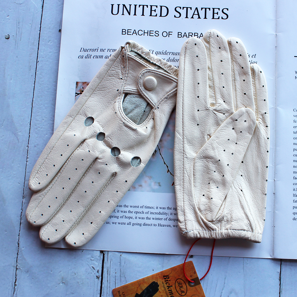 Guantes de cuero para conducir para mujer, de una sola capa, sin forro, finos, estilo hueco, al aire libre para Conductor de ciclismo, Envío Gratis