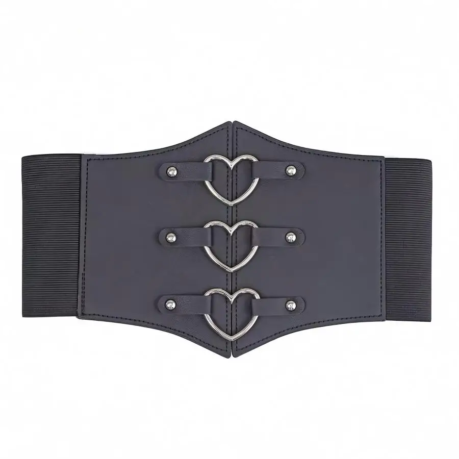 One waist cinching, chest cinching, elastic, wide waistband, three heart-shaped buckles for decoration, versatile for daily use,