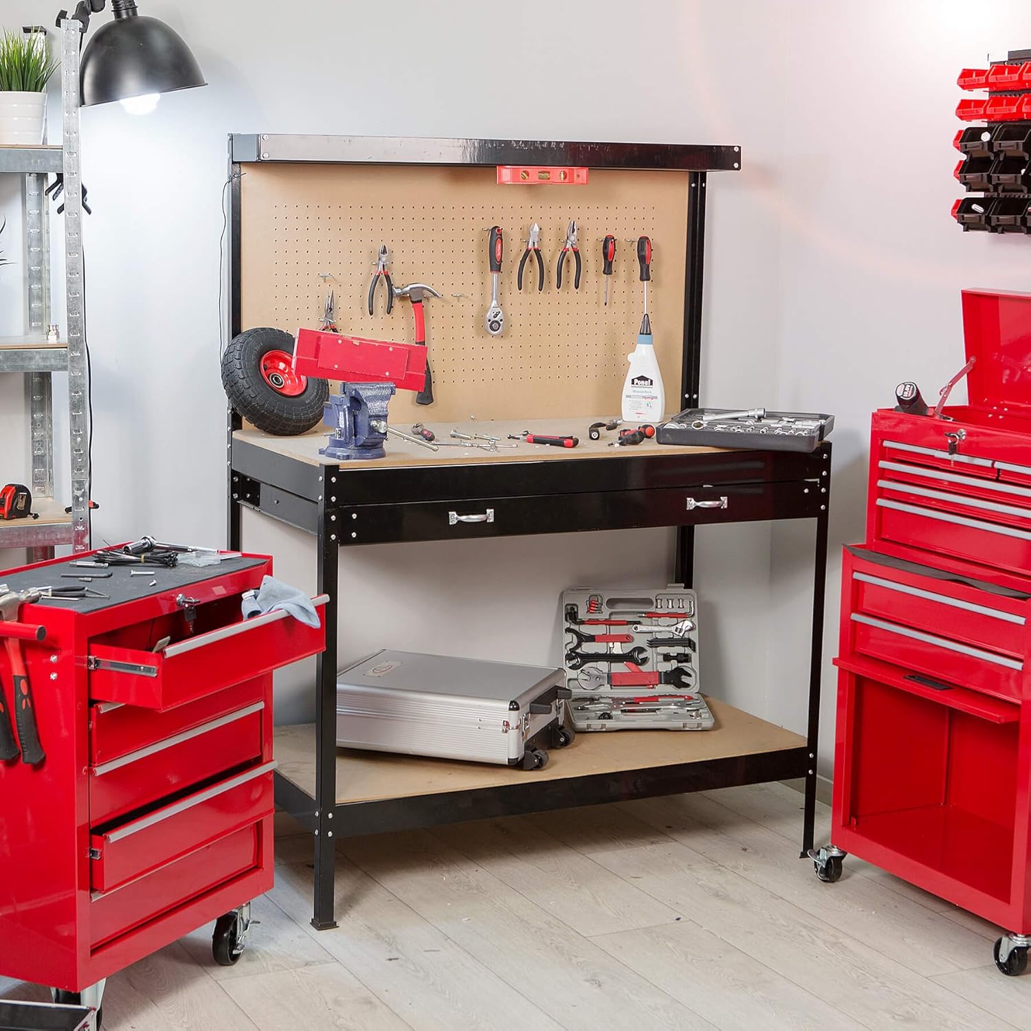 Banco de trabajoMesa de trabajo para taller bricolaje pared herramientas cajón - 09. tamaños (тип 2) |   81 х 41 х 145 гр.