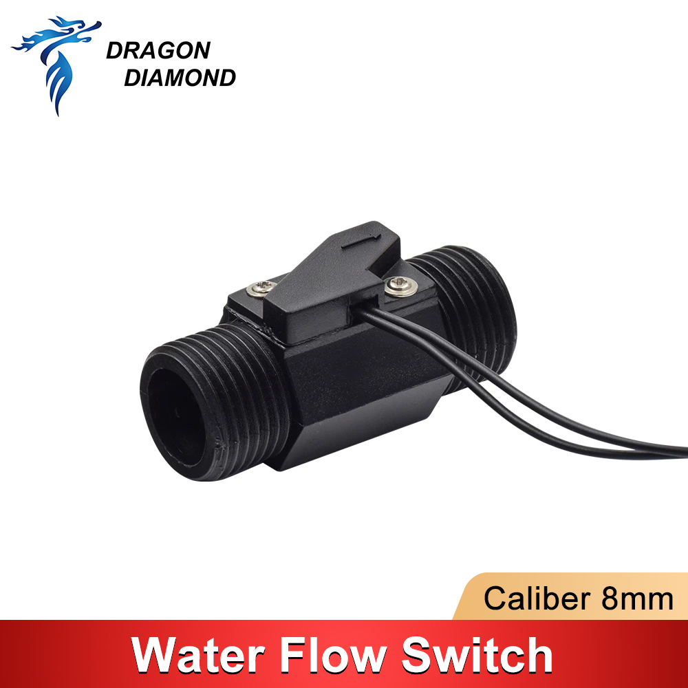 Interruptor de Sensor de flujo de agua, medidor de presión, controlador de circulación automática, calibre, boquilla de 8mm, protección para tubo láser CO2 DIY