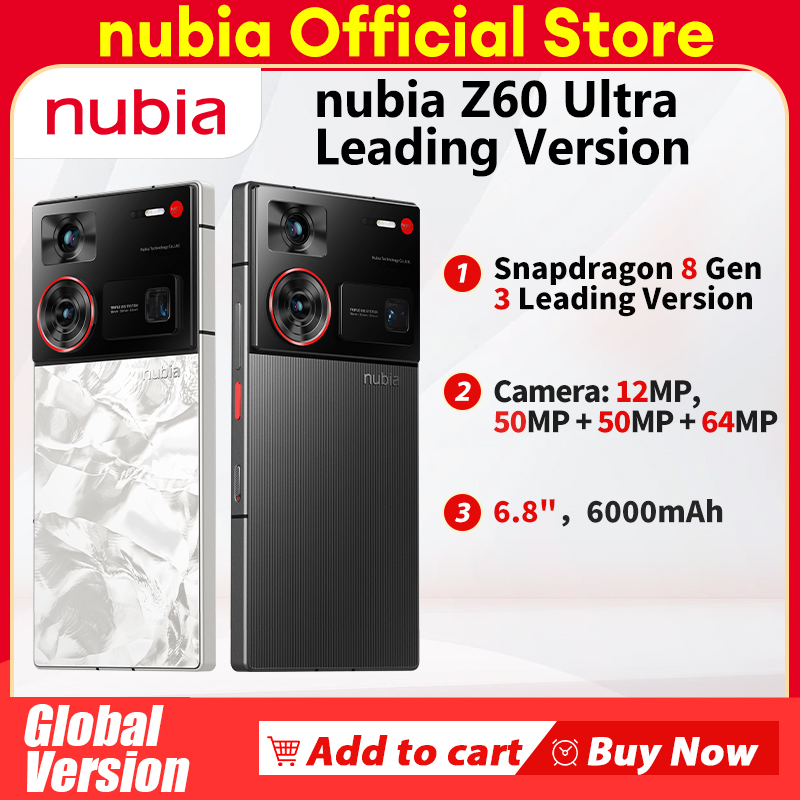 Nueva versión Global Original Nubia Z60 versión Ultra líder NX721J Snapdragon8 Gen3 versión líder 6,8 "50MP 6000mAh 80W NFC