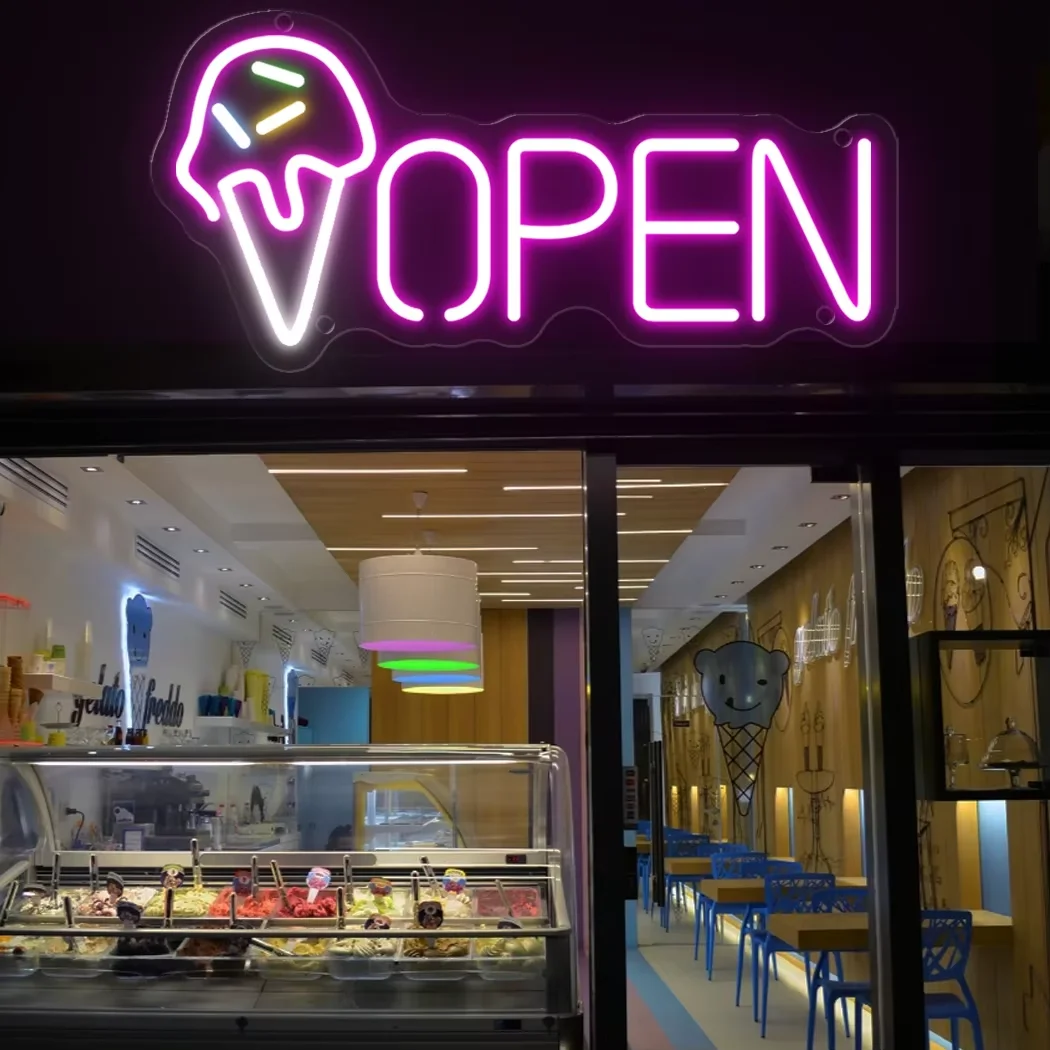디저트 음식 LED 네온 사인 조명 커피 아이스크림 칵테일 타코 램프 패스트 푸드 레스토랑 스낵 바 벽 장식 조명