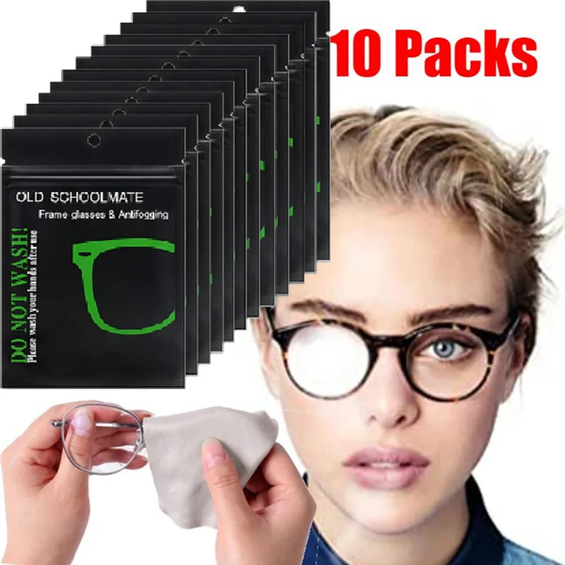 10 Uds. Paño de ante antiniebla para gafas, paño de microfibra reutilizable antiniebla para gafas, toallitas de limpieza para lentes antiniebla para teléfono móvil