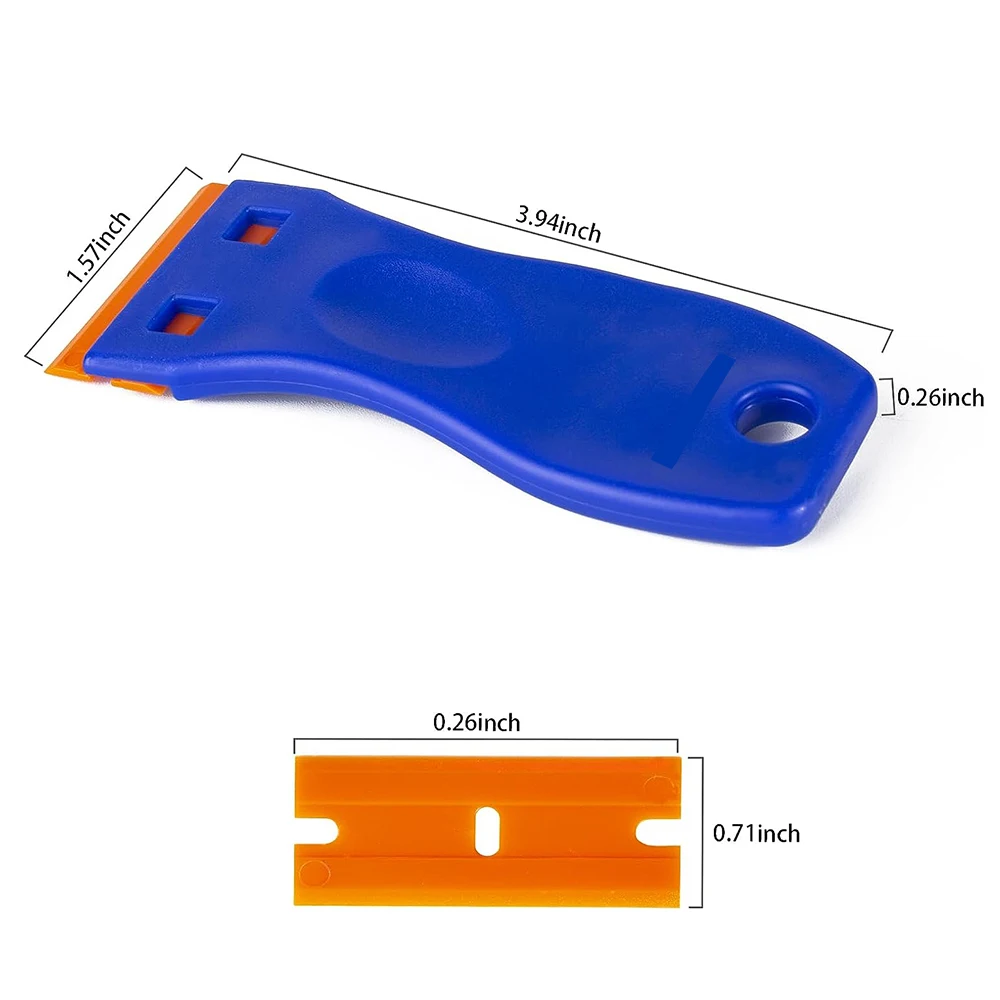 Plastic Razor Blade Scraper Tool Razor Scraper With Plastic Blades Cleaning Scraper Remover For Floor Stove Car Window Glass