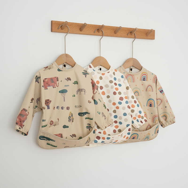 Kinder Baby Lätzchen Wasserdichte Langarm Schürze mit Tasche Kleinkind Spucktuch Jungen Mädchen Anti-schmutzige Kunst Kittel Baby Zeug