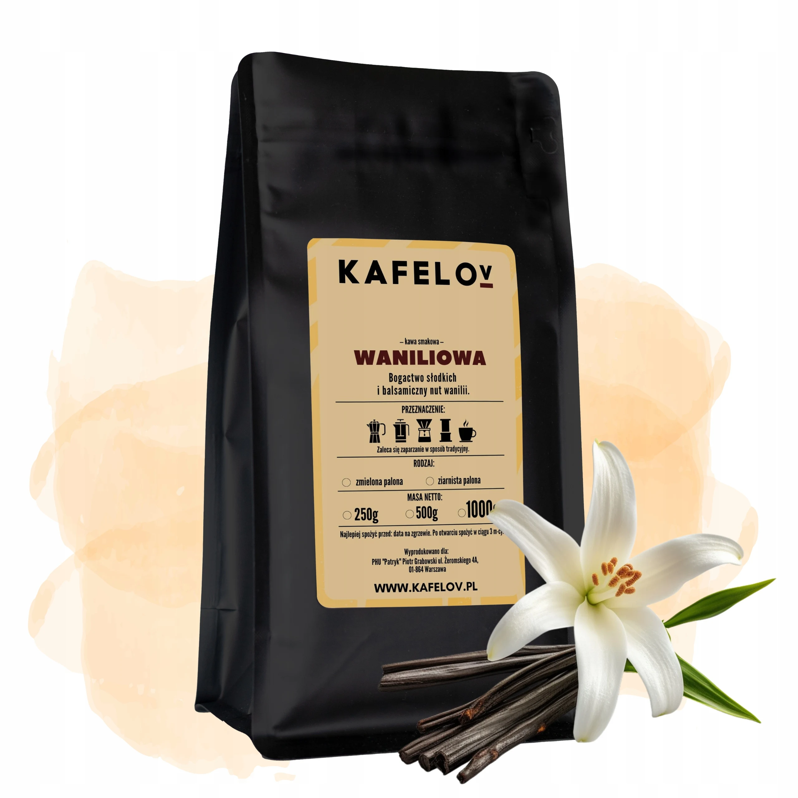 Kawa ziarnista Waniliowa 500 g smakowa arabika