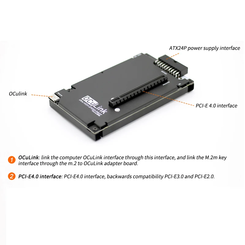 OCuP4V2 OCuLink GPU Dock con chip ReDriver opcional NVME M.2 a OCulink Adapterfor portátil Mini PC a tarjeta gráfica externa