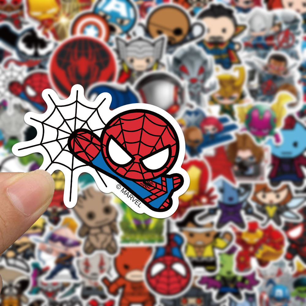 50PCS Marvel The Avengers Anime Cartoon Sticker DIY Motorhelm Skateboard Laptop Fiets Auto Waterdichte Stickers Decals
